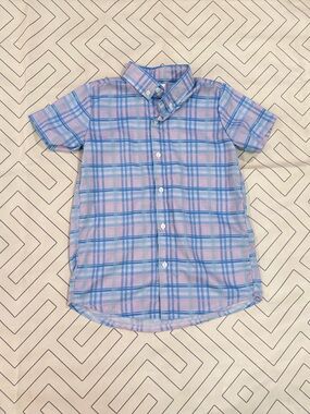 Cecil and Lou Blue and Pink Striped Button Down Top
